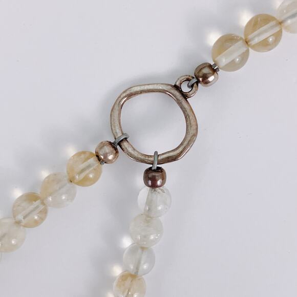 VTG Signed Barse Topaz Gemstone Necklace Sterling Silver Double Strand Chunky - Picture 9 of 10